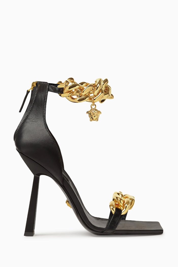 

Medusa Chain 115 Sandals in Leather, Black