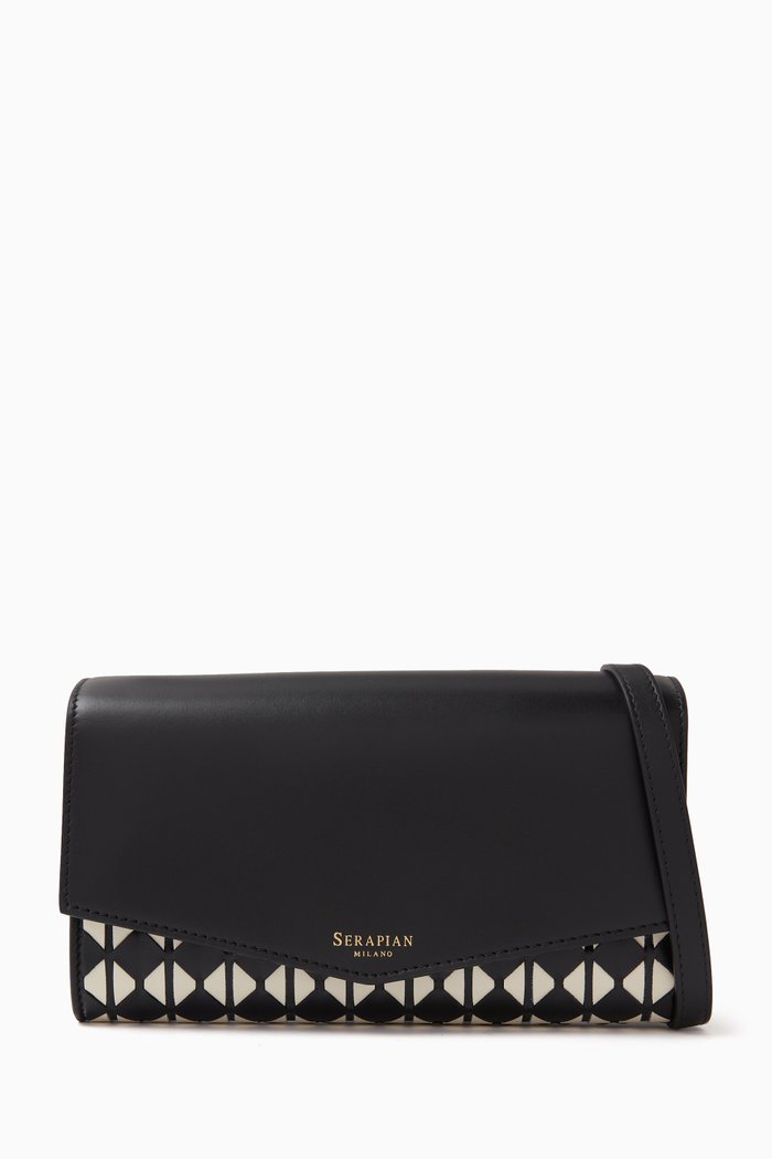 

Mosaico Clutch Bag in Calfskin Leather, Multicolour