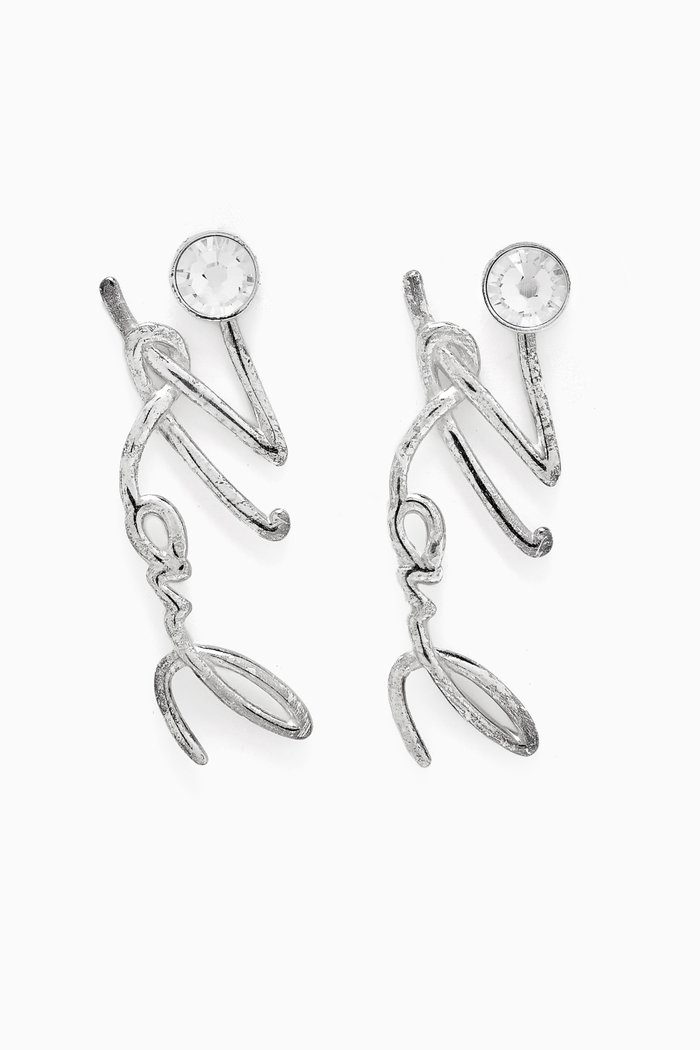 

Karl Signature Drop Earrings in Sterling Silver