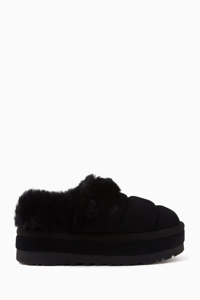 

Tazzlita Platform Slippers in Suede, Black