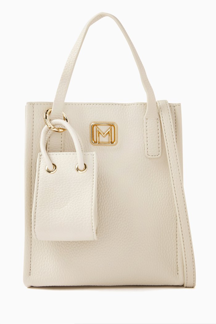 

Giorno Tote Bag in Faux Leather, White