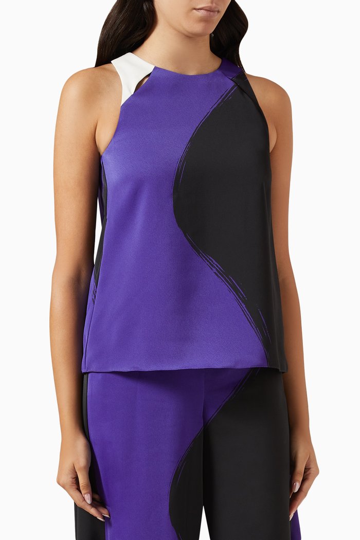 Vespa Top in Satin, Purple