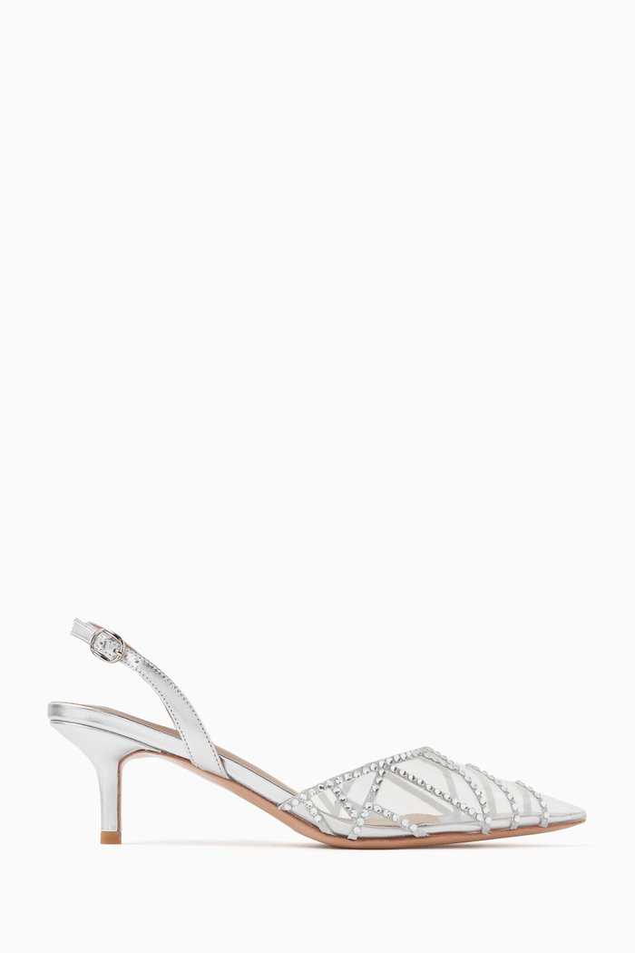 

Aleix 50 Slingback Pumps in Plexi, Silver