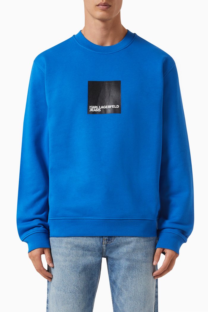

KLJ Logo Sweatshirt in Organic Cotton, Blue