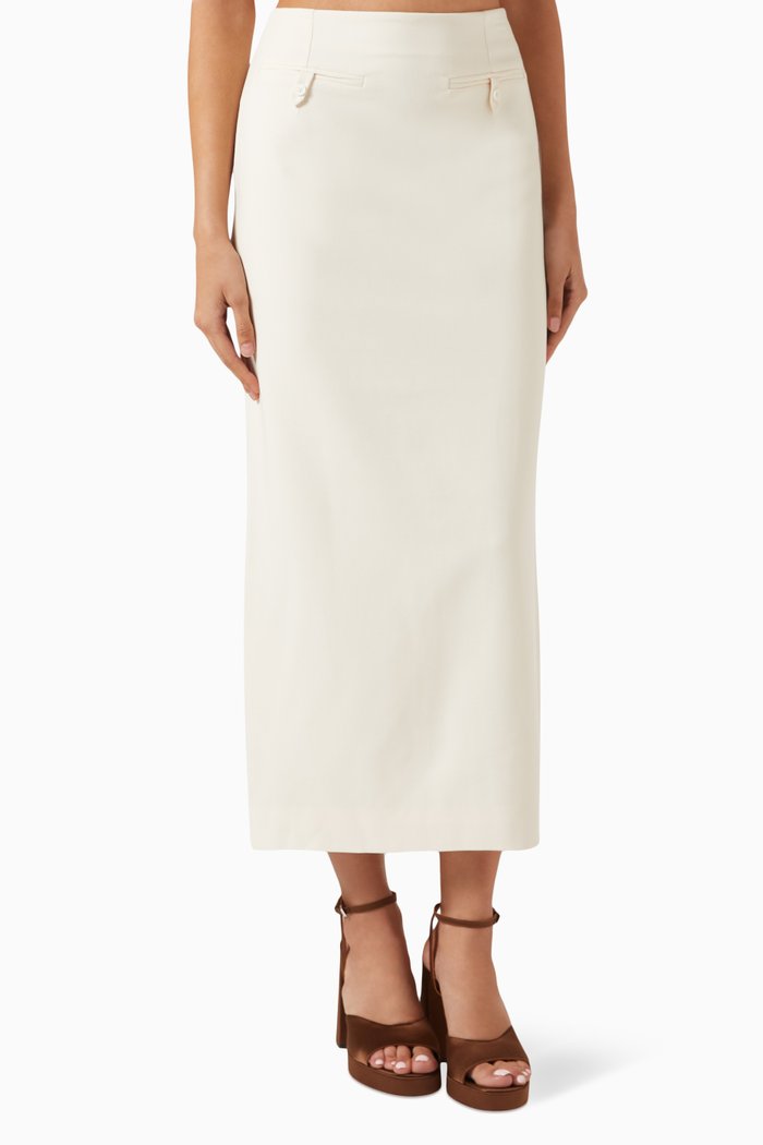 

Smith Midi Skirt in Viscose-blend, White