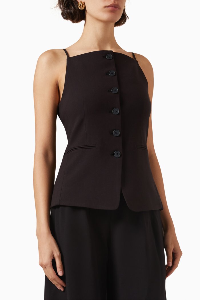 

Una Top in Poplin, Black