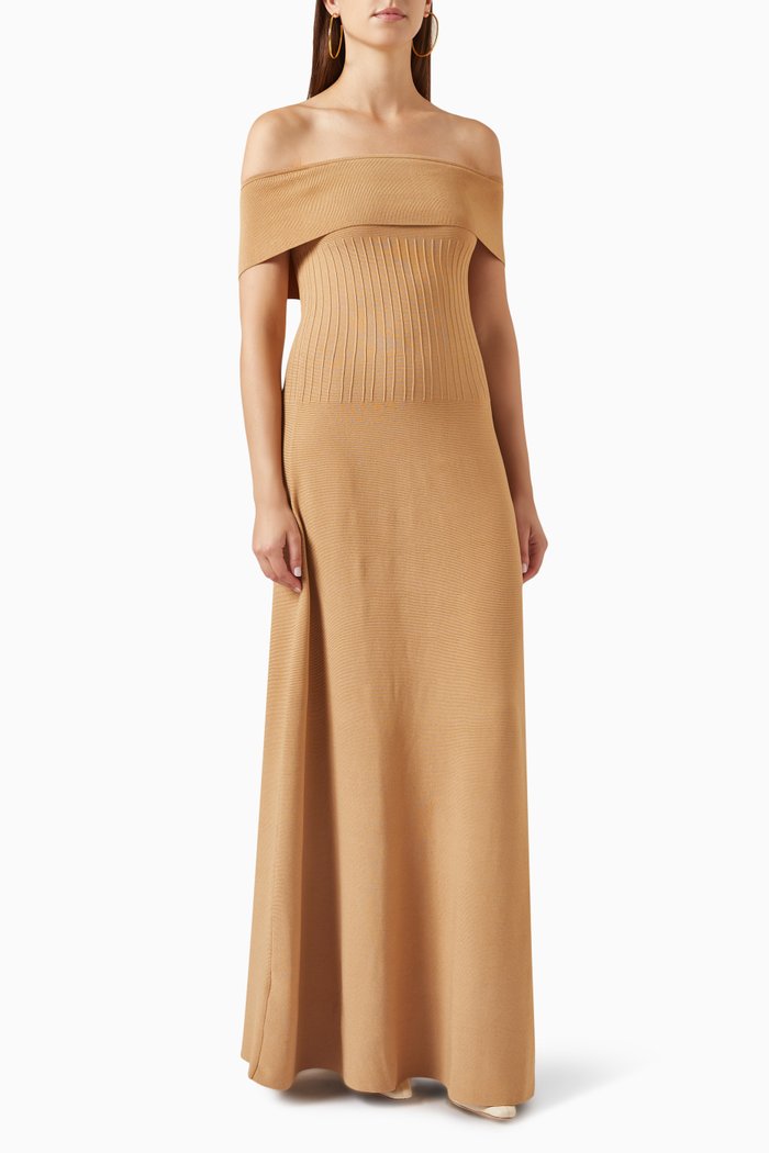 

Artistry Dress in Viscose-blend Knit, Brown