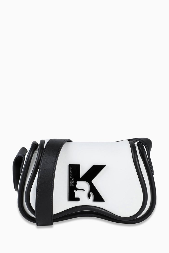

KLJ Small Sunglasses Crossbody Bag in Faux Leather, White