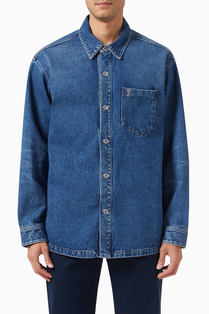 

Oversized Overshirt in Denim, Blue