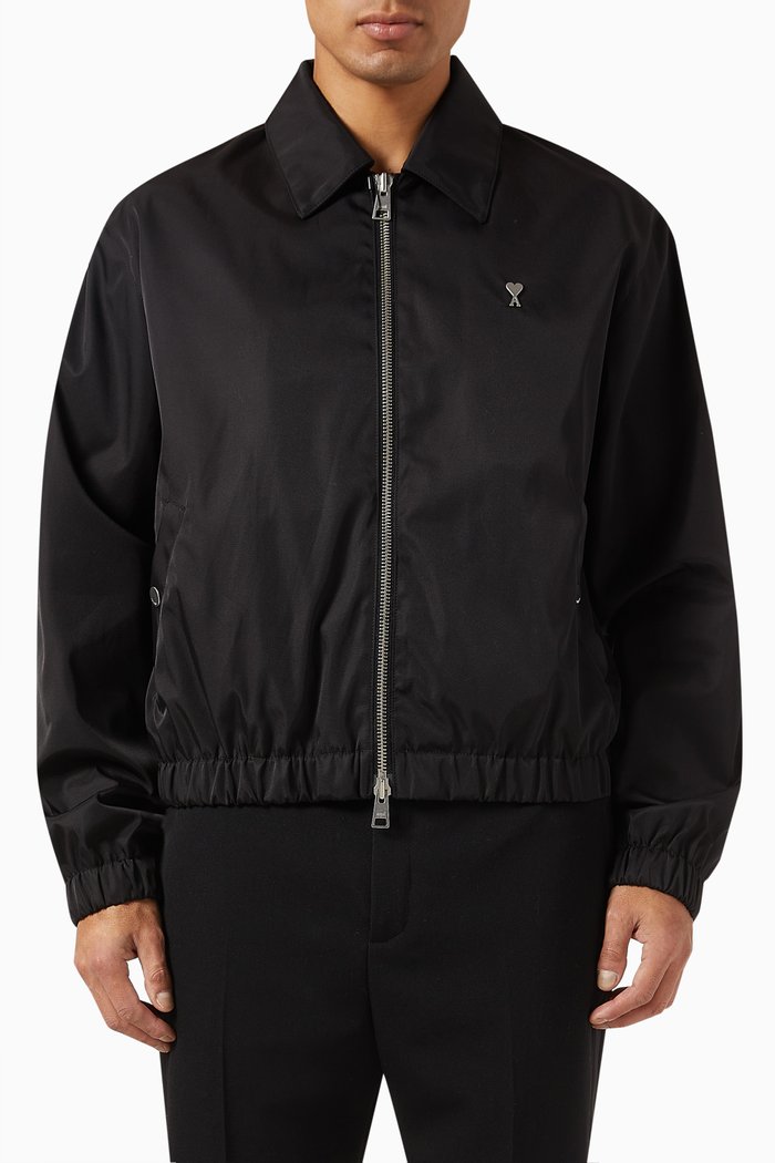 

Ami de Coeur Zipped Jacket in Nylon-blend, Black
