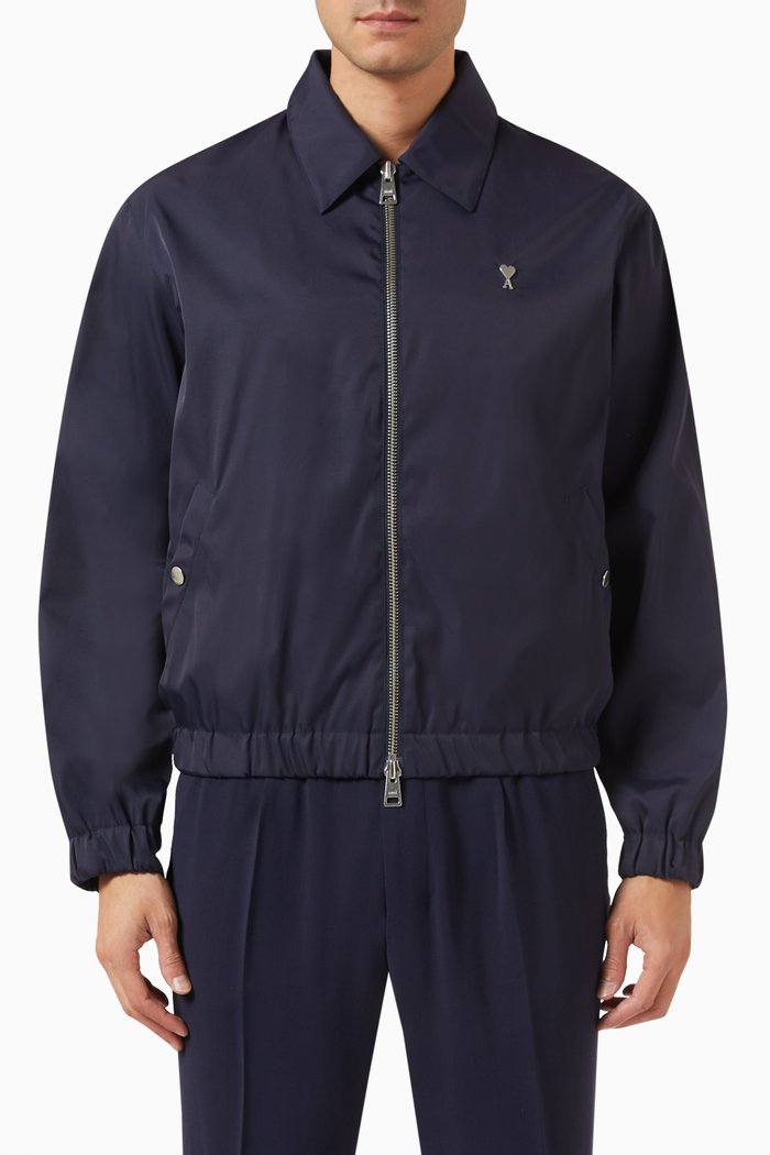 

Ami de Coeur Zipped Jacket in Nylon-blend, Blue