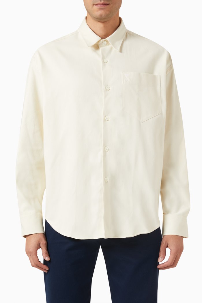 

Ami de Coeur Boxy-fit Shirt in Brushed-cotton, Neutral