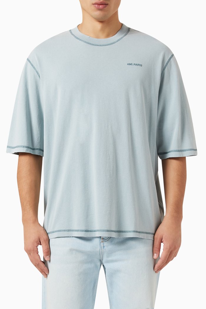 Fade Out T-shirt in Cotton, Blue
