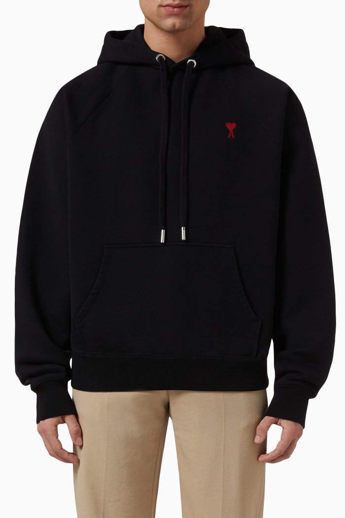 

Ami De Coeur Hoodie in Cotton, Black