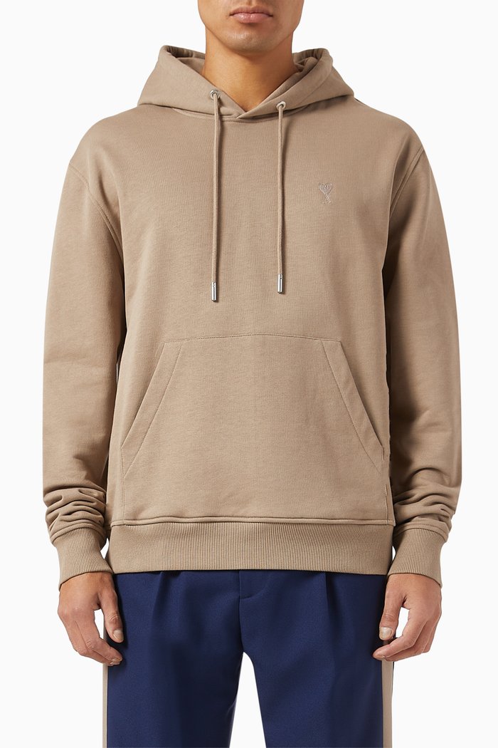 

Ami De Coeur Hoodie in Organic Cotton, Brown