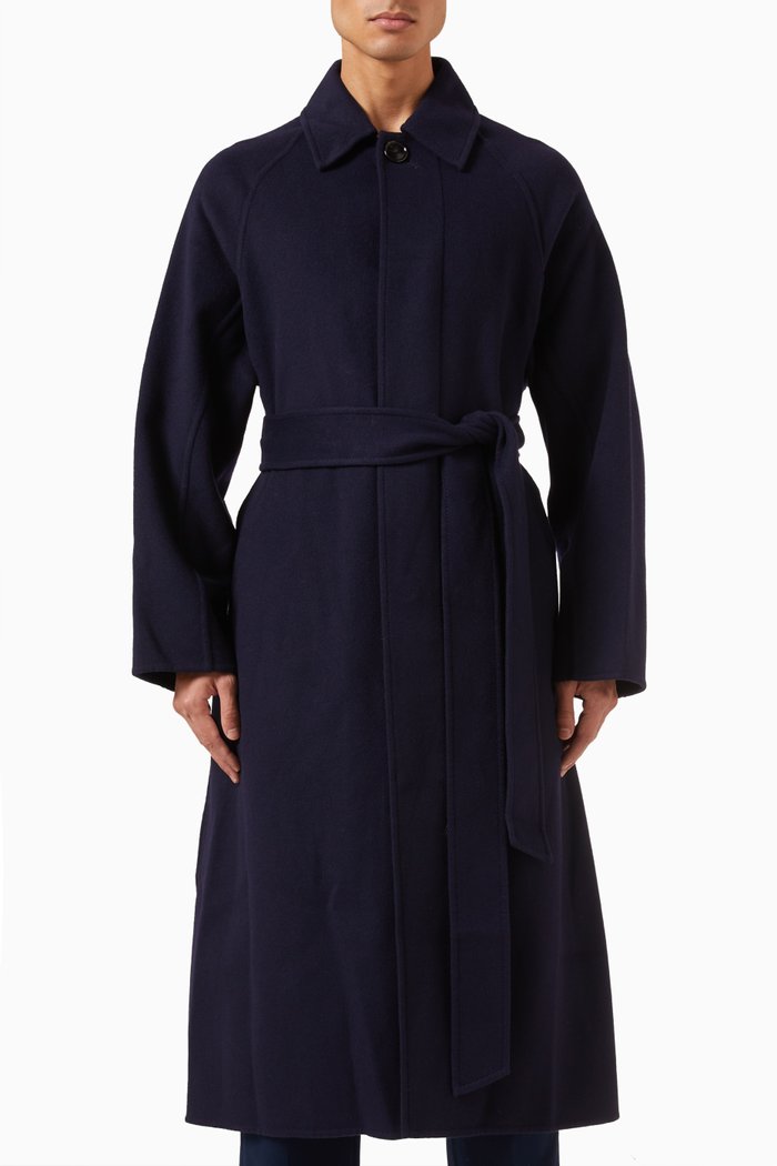 

Belted Coat in Wool, Blue