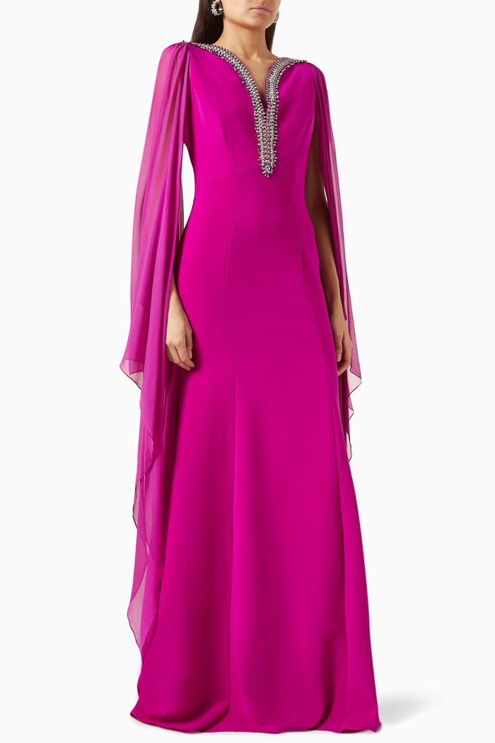 

Merle Embellished Dress in Silk-chiffon, Pink
