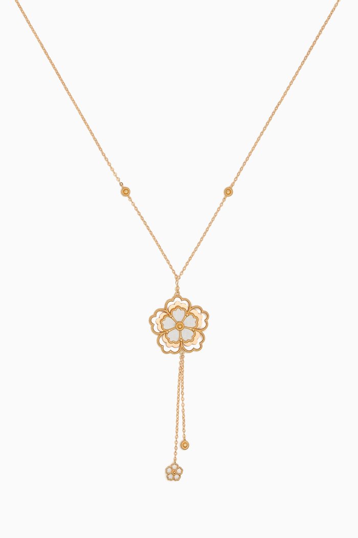 

Farfasha Giardino Oro Medallion Necklace in 18kt Yellow & White Gold, Multicolour