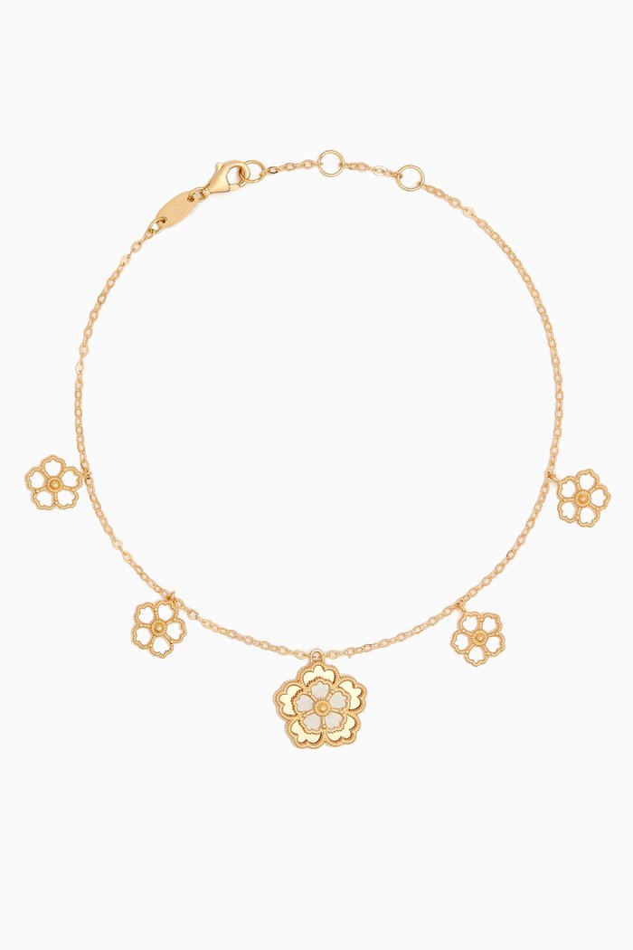 

Farfasha Giardino Oro Charm Anklet in 18kt Yellow & White Gold, Multicolour