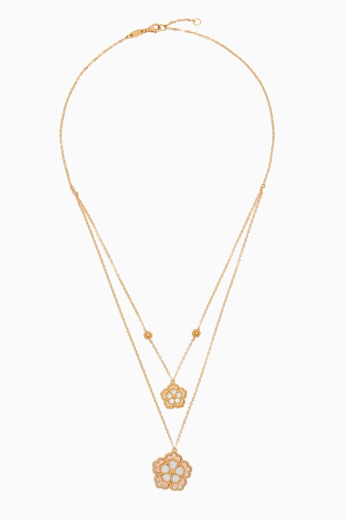 

Farfasha Giardino Oro Layered Necklace in 18kt Yellow & White Gold, Multicolour
