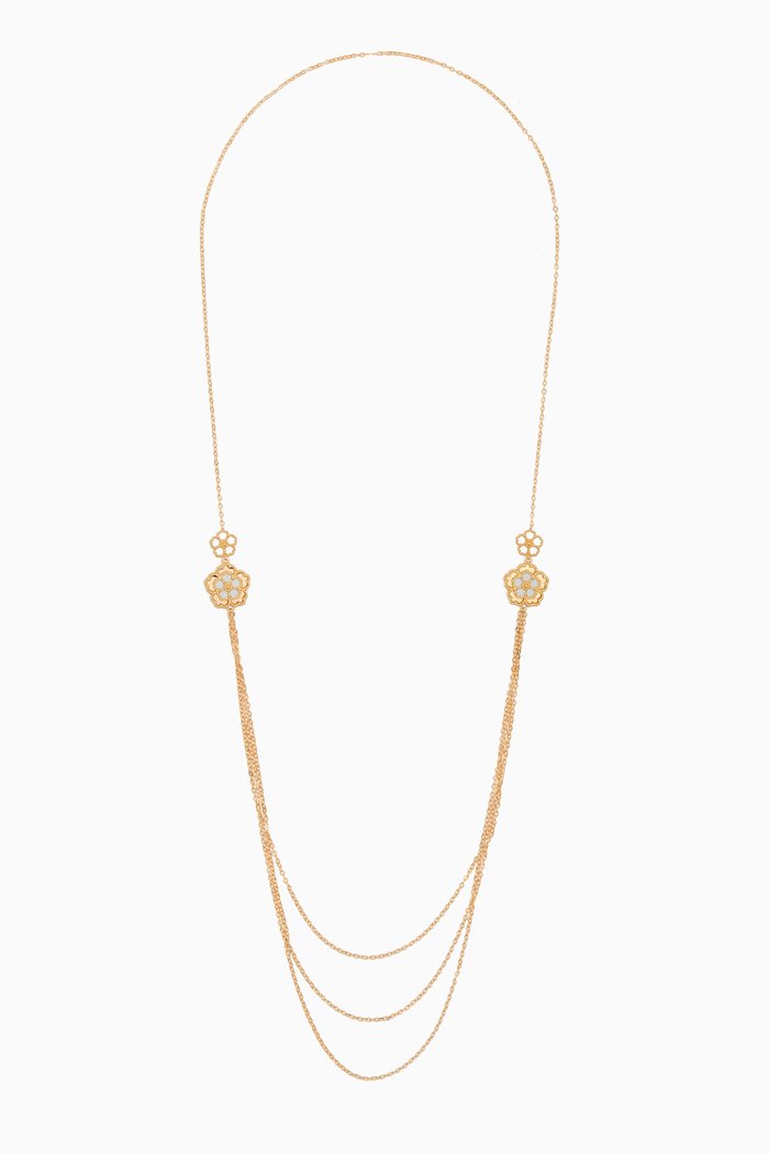 

Farfasha Giardino Oro Station Necklace in 18kt Yellow & White Gold, Multicolour