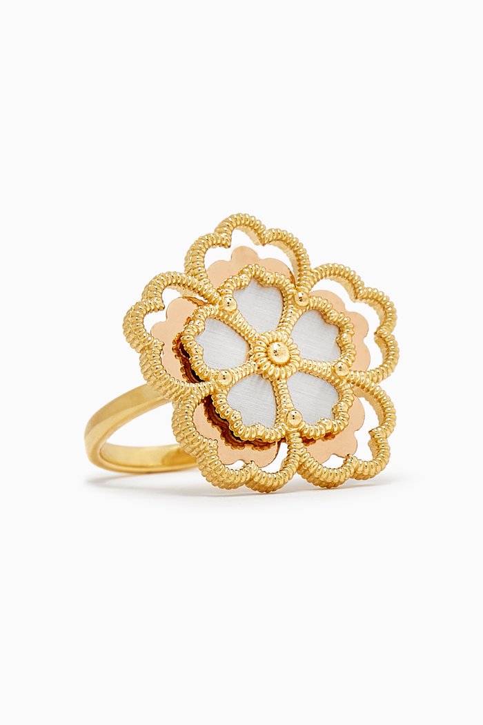 

Farfasha Giardino Oro Medium Motif Ring in 18k Yellow & White Gold, Multicolour