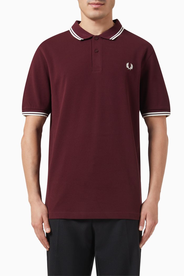 

Twin Tipped Polo Shirt in Cotton Piqué, Red