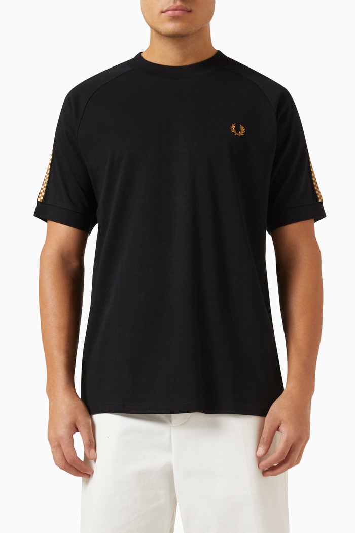

Chequerboard T-shirt in Cotton, Black
