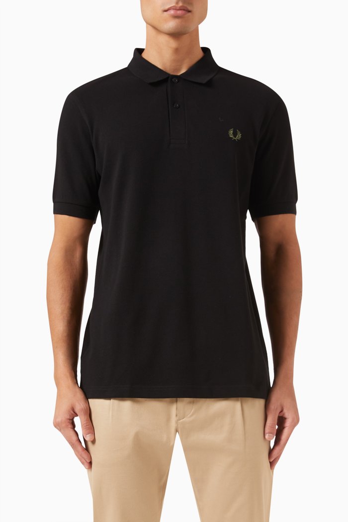 

Logo-embroidered Polo Shirt in Cotton, Black