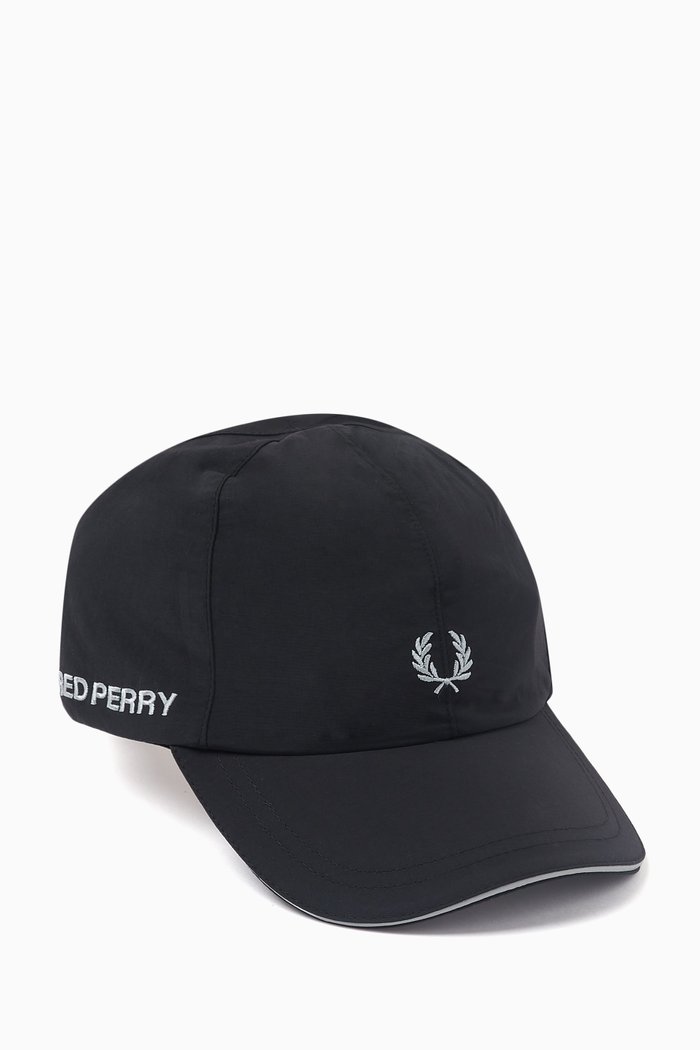 

Piped Logo Cap in Recycled Nylon, Black