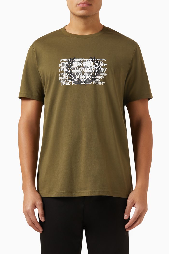 

Graphic Logo T-Shirt in Cotton Jersey, Green