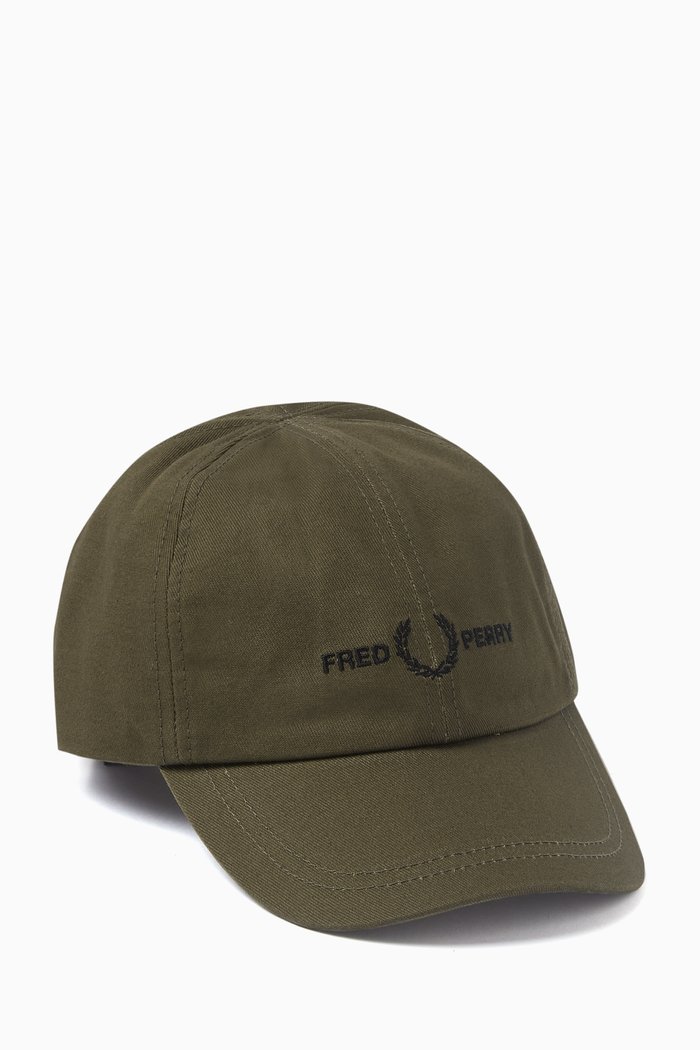 Graphic Logo Cap in Cotton Twill, Green