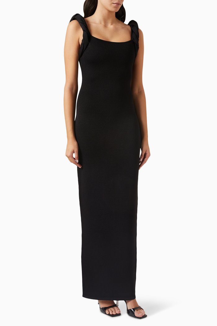 

Rosetta Gown in Crepe-knit, Black