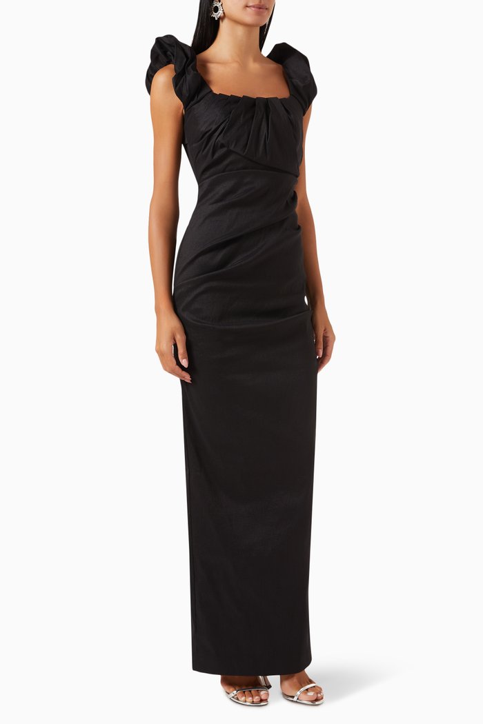 

Kalina Gown in Satin, Black