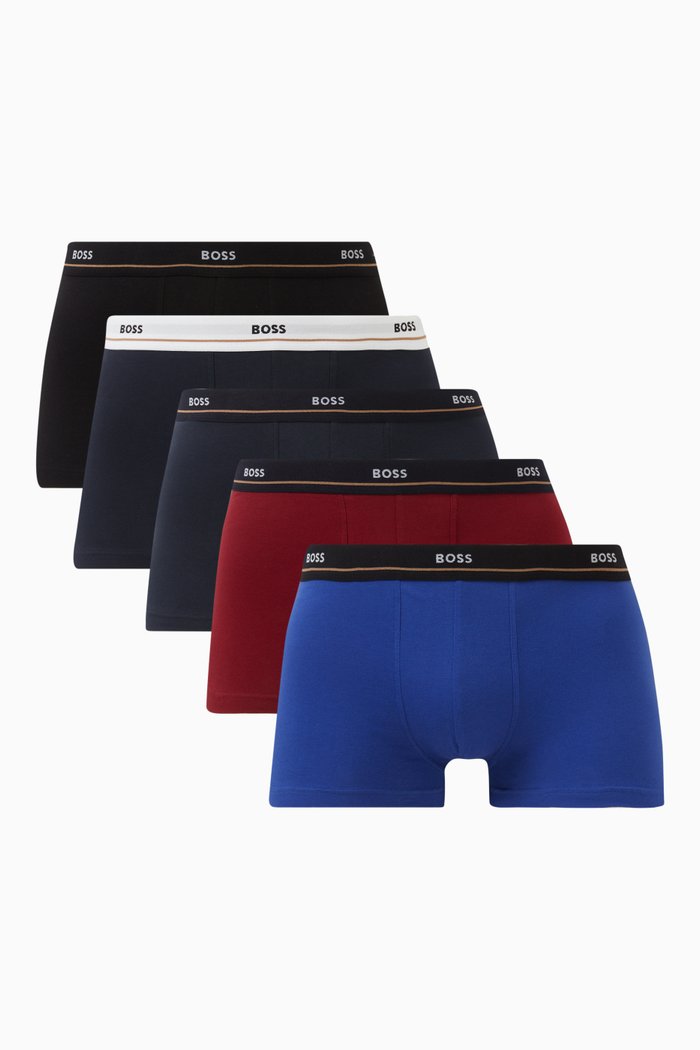 

Essential Logo Trunks in Cotton Stretch, Set of 5, Black
