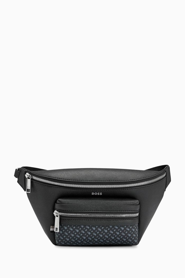 Zair Belt Bag in Regenerated Leather, Black