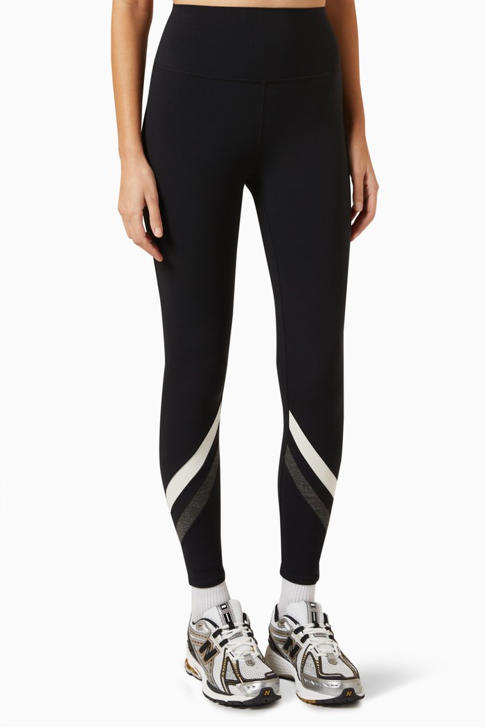 

Chevron High-waisted Airweight 7/8 Leggings in Stretch-nylon, Black