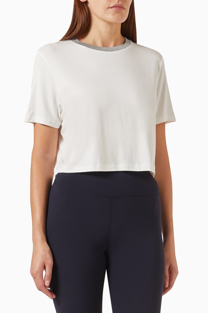 

Djuna Ringer Crop Top in Jersey, White