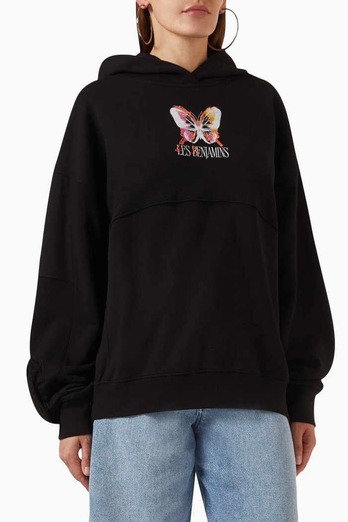 

007 Logo Hoodie in Cotton, Black