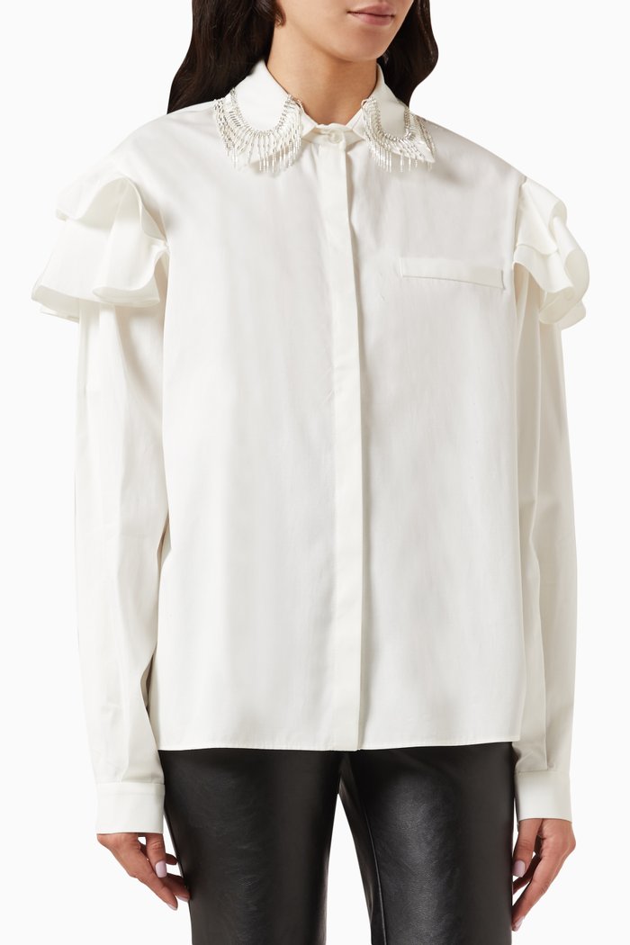 

Crystal-embellished Shirt, White