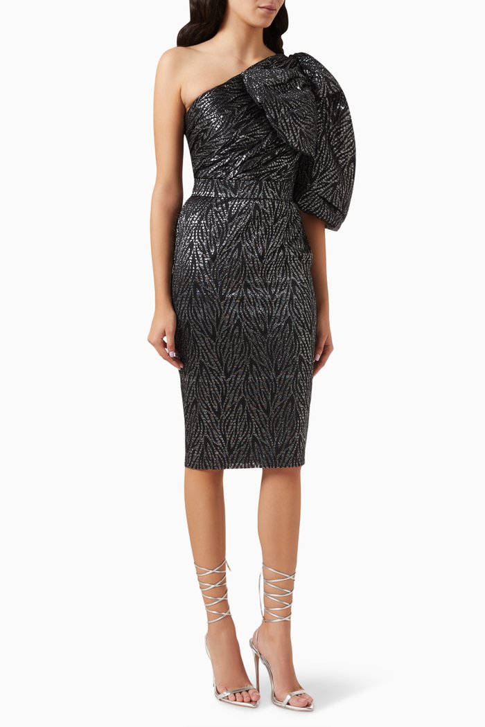 

Bow Midi Dress, Black