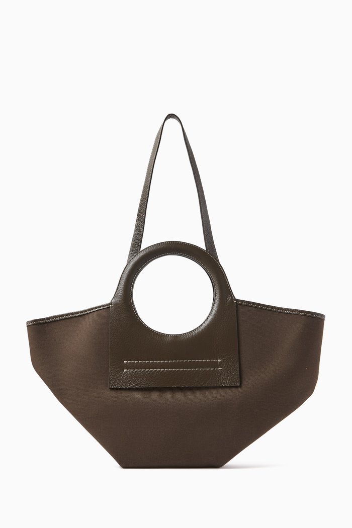 

Small Cala Tote Bag in Canvas, Brown