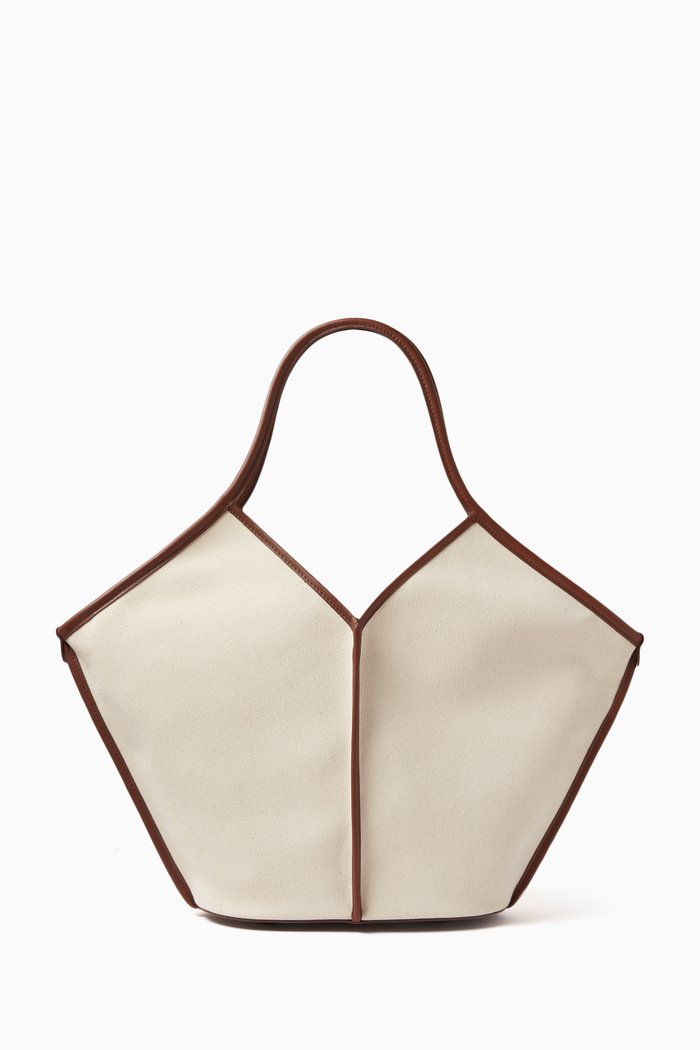 

Medium Calella Tote Bag in Cotton Canvas, Neutral