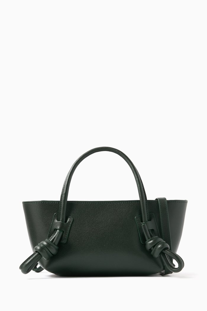 Mini Fleca Baguette Shoulder Bag in Calf-leather, Green