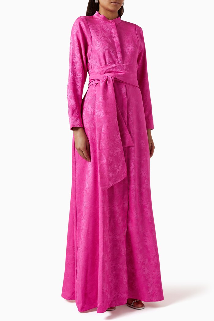 

Palm Collared Dress, Pink