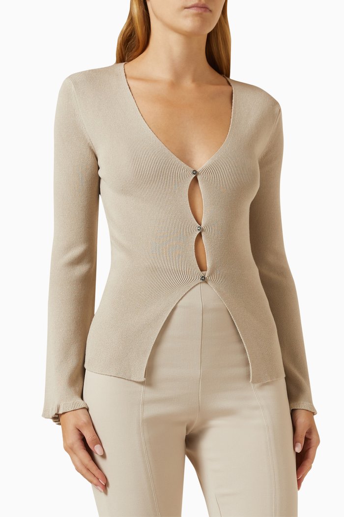 

Nomi Tricot Cardigan in Viscose-knit, Neutral