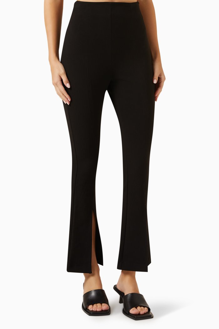 Martina Slit Pants, Black