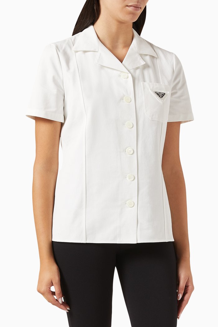 

Triangle Logo Shirt in Cotton, White