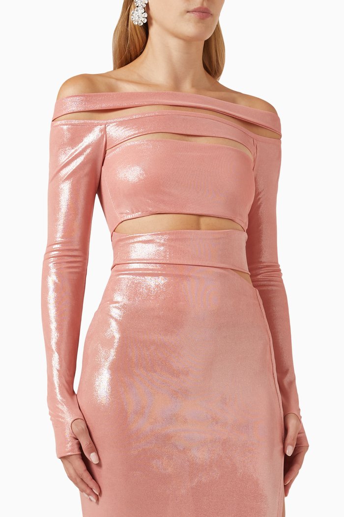 

Long-sleeve Bandage Top, Pink