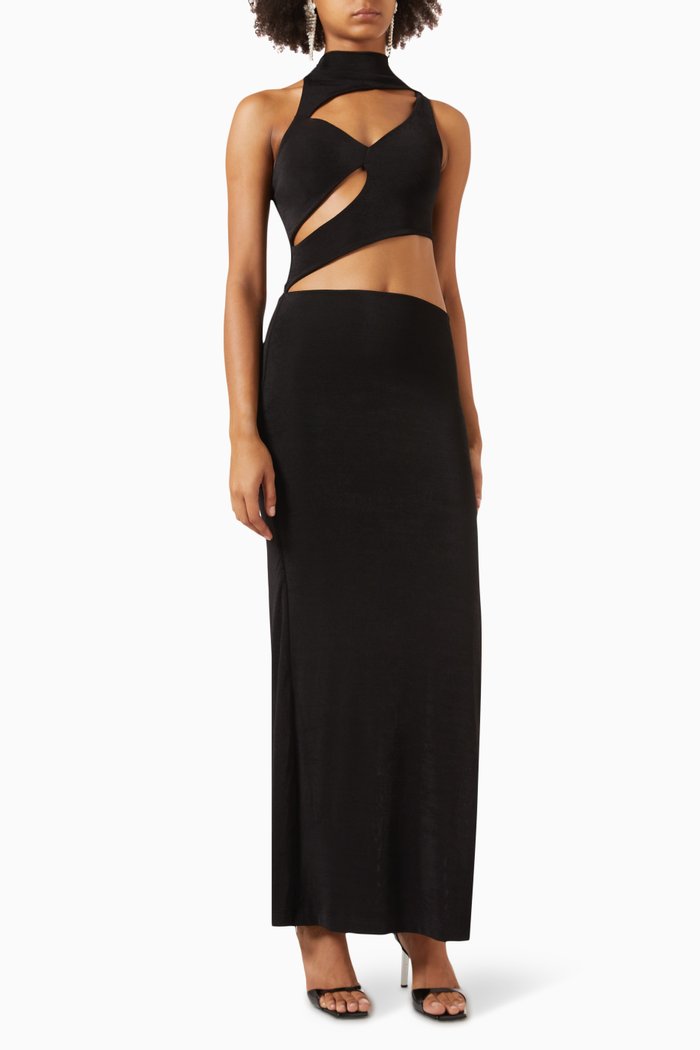 

Cut-out Maxi Dress, Black